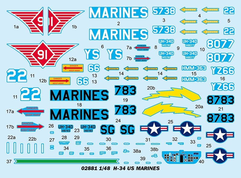 Trumpeter 02881 1/48 H-34 US MARINES