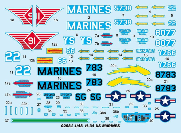 Trumpeter 02881 1/48 H-34 US MARINES