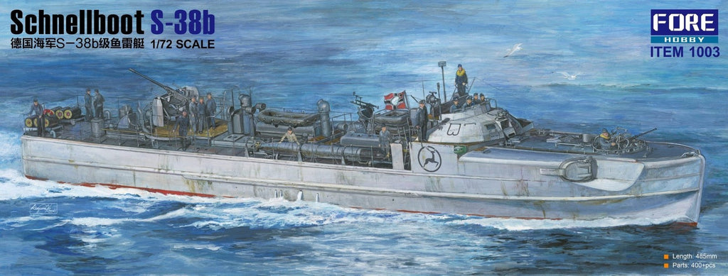 Fore Hobby 1003 1/72 Scale German Schnellboot S-38b Model Kit
