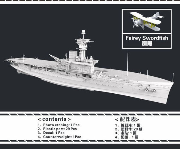 Flyhawk FH1122 1/700 HMS Aircraft carrier Hermes 1942