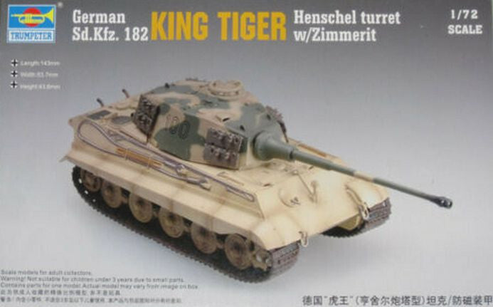 1/72 German Sd.Kfz.182 King Tiger Trumpeter 07291 Plastic Model kit Main image
