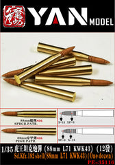 Yan Model PE35116 1/35 8.8cm L/71 KwK 43 Ammo Shell (12 Round)