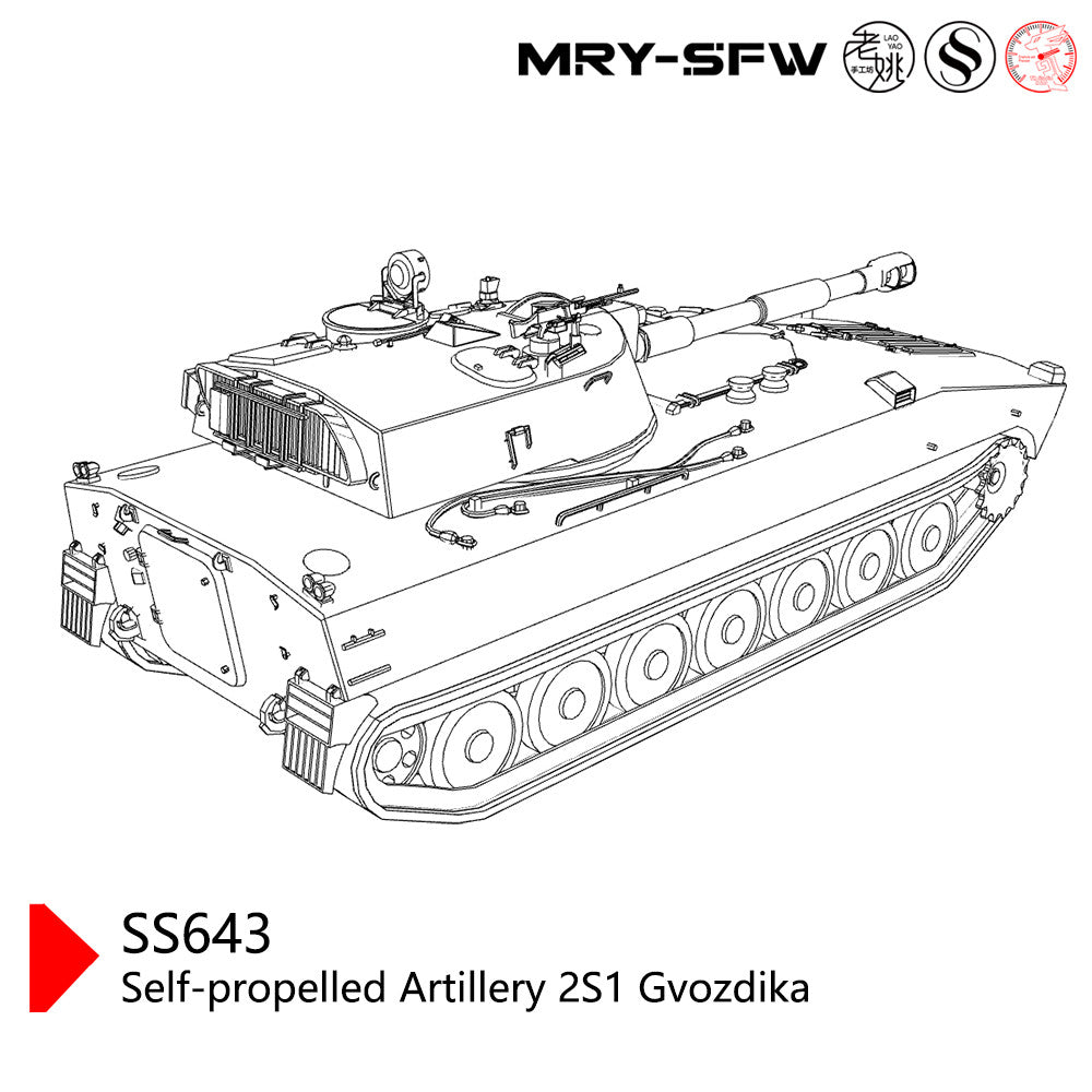 SSMODEL SS72643 1/72 Military Model USSR Self-Propelled Artillery 2S1 Gvozdika