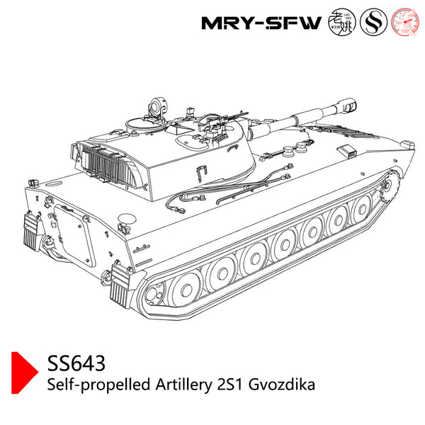 SSMODEL SS72643 1/72 Military Model USSR Self-Propelled Artillery 2S1 Gvozdika