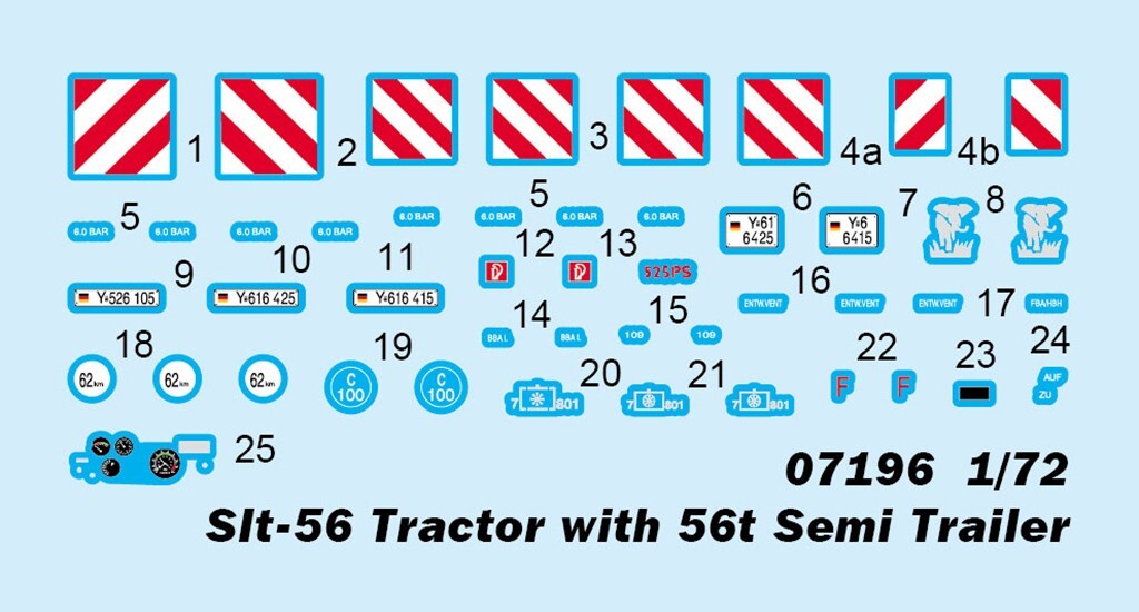 Trumpeter 07196 1/72 Slt-56 Tractor with 56t Semi Trailer
