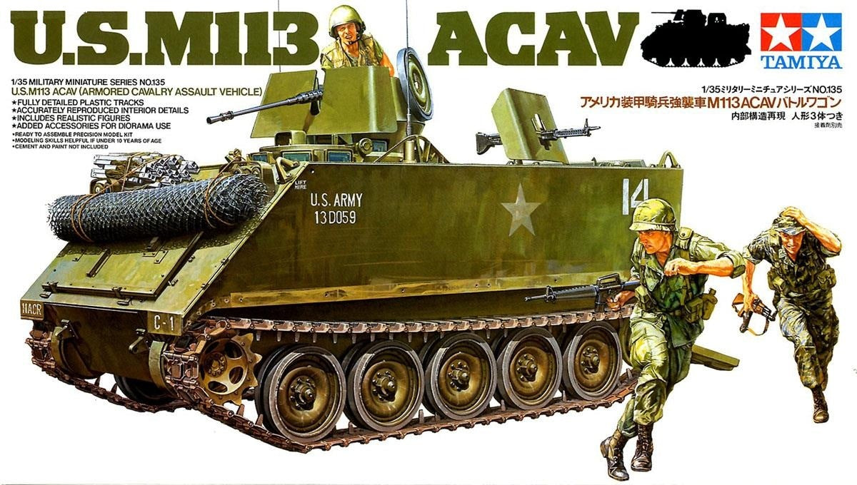 Tamiya 35135 1/35 Scale Model Kit U.S M113 ACAV Armored Cavalry Assault Vehicle