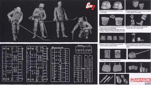 DRAGON 6280 1/35 scale GERMAN MINE DETECTORS MODEL KIT
