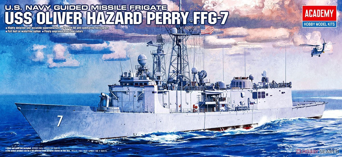 Academy AC14102 1/350 scale USS OLIVIER HAZARD PERRY FFG-7 model kit — scale model kit