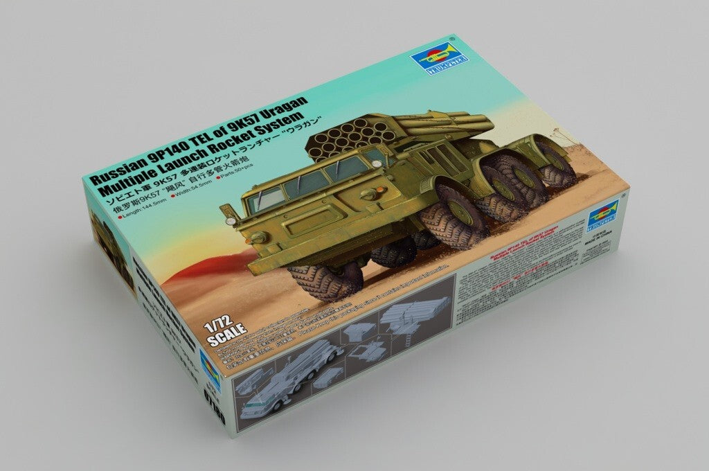 Trumpeter 07180 1/72 Russian 9P140 TEL of 9K57 Uragan Multiple Launch Rocket — scale model kit