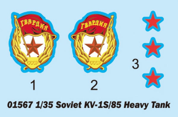 Trumpeter 01567 SOVIET KV-1S/85 HEAVY TANK 1/35 Model Kit-