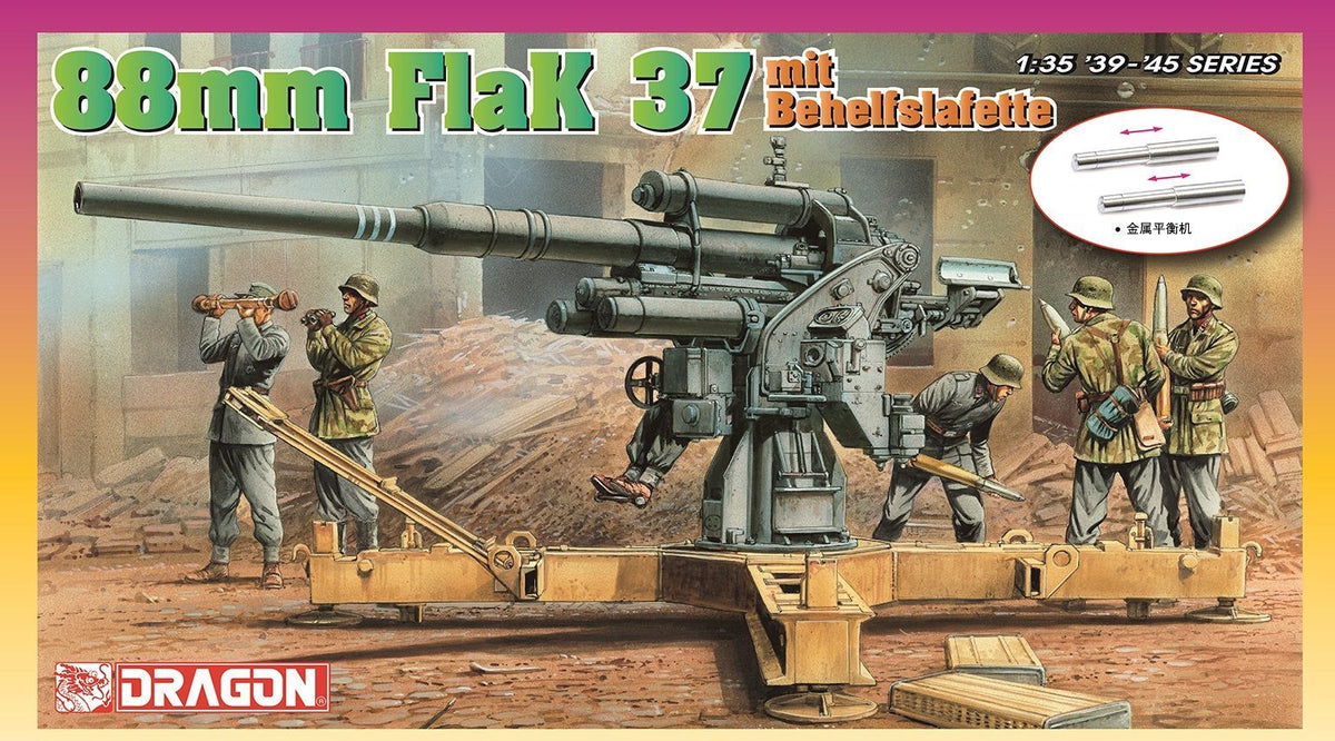 DRAGON 6523 1/35 German 88mm FLAK37 mit Behelfslafette