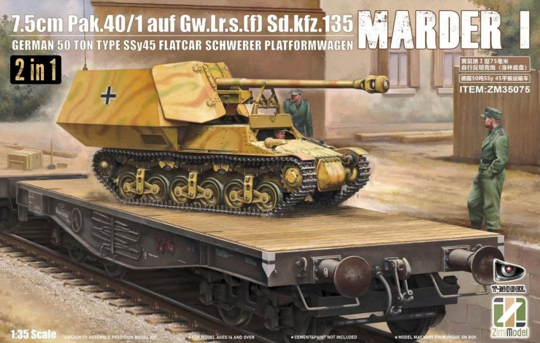 7.5cm PAK.40/1 auf. Gw.Lr.s.(f) Sd.Kfz.135 Marder I - Zimi Model ZM35075 — scale model kit