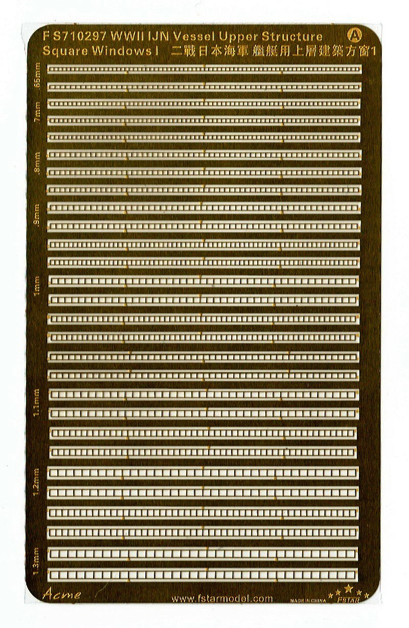Fivestar PE 1/700 WWII IJN Vessel Upper Structure Square Windows I FS710297