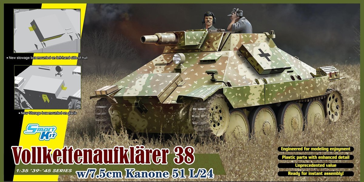 DRAGON 1/35 6815 WW.II German Vollkettenaufklarer 38 w/7.5cm Kanone 51 L/24