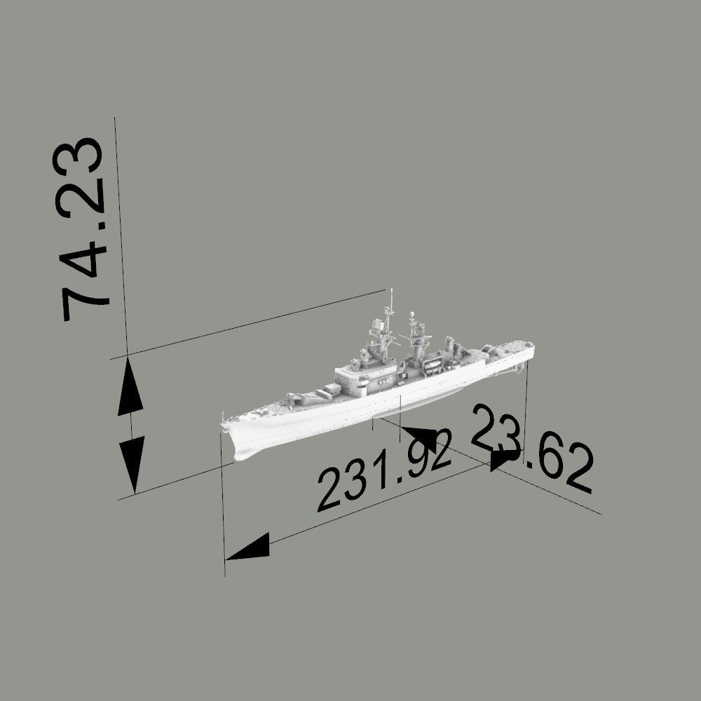 SSMODEL SSC700164 1/700 Military Model USS Leahy Class Cruiser 1968 Water Line — detail view 4