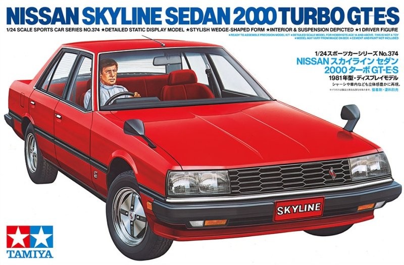 Tamiya 24374 1/24 Scale Model Kit Nissan Skyline Sedan 2000 Turbo GT-E.S KHR30 Main image