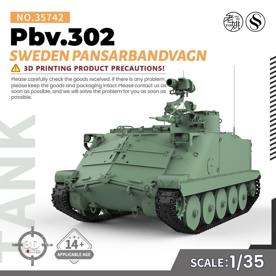 SSMODEL MRY-SFW SS35742 1/35 Military Model Kit Sweden Pansarbandvagn Pbv.302 — scale model kit