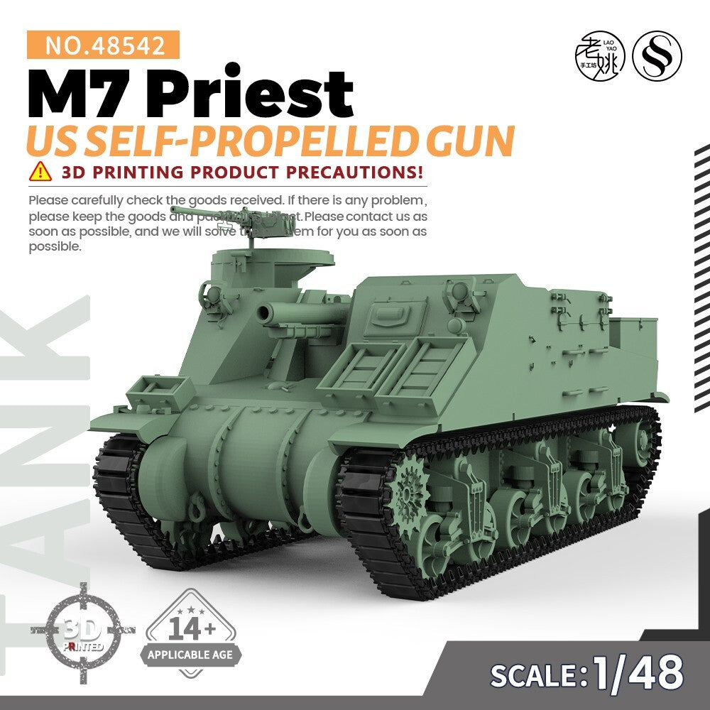 SSMODEL  SS48542 1/48 Military Model Kit US M7 Priest Self-Propelled Gun