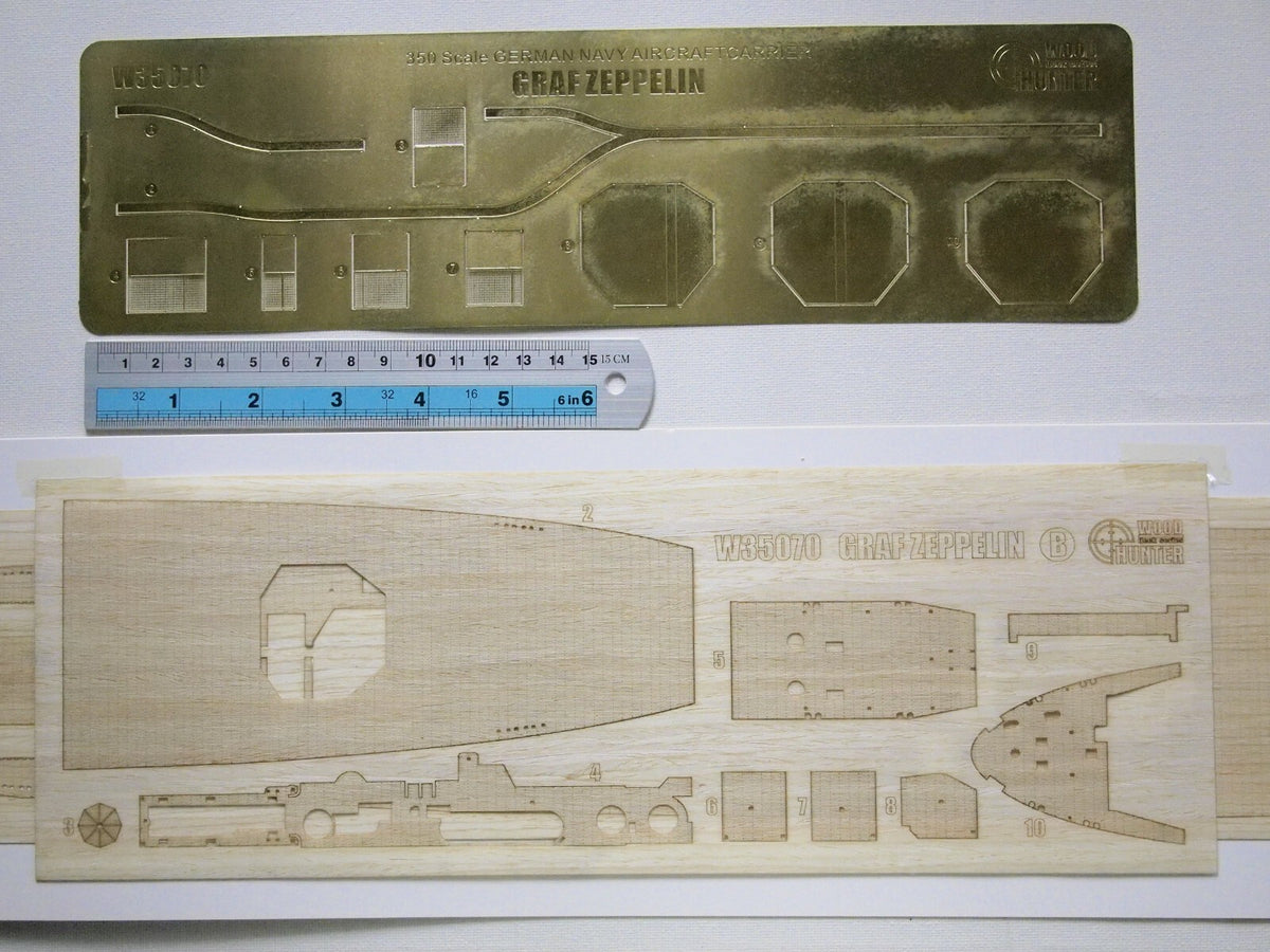 Hunter 1/350 German Graf Zeppelin wooden deck for Trumpeter 05627 W35070 — scale model kit