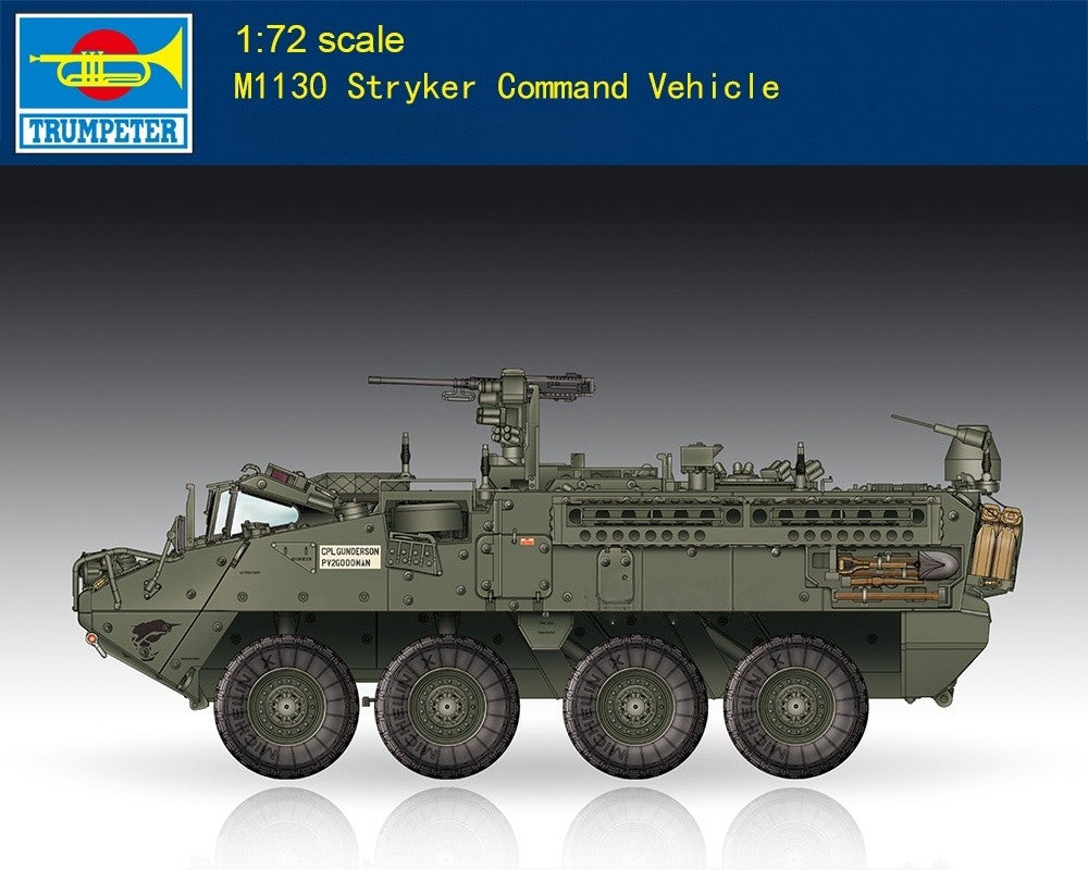 Trumpeter 07423 1/72 M1130 Stryker Command Vehicle Assembly Model Kit