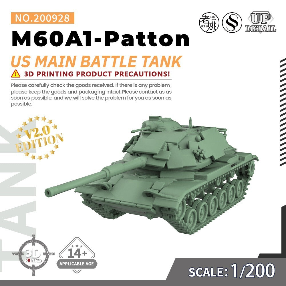 SSMODEL SS200928 1/200 Military Model Kit US M60A1-Patton Main Battle Tank
