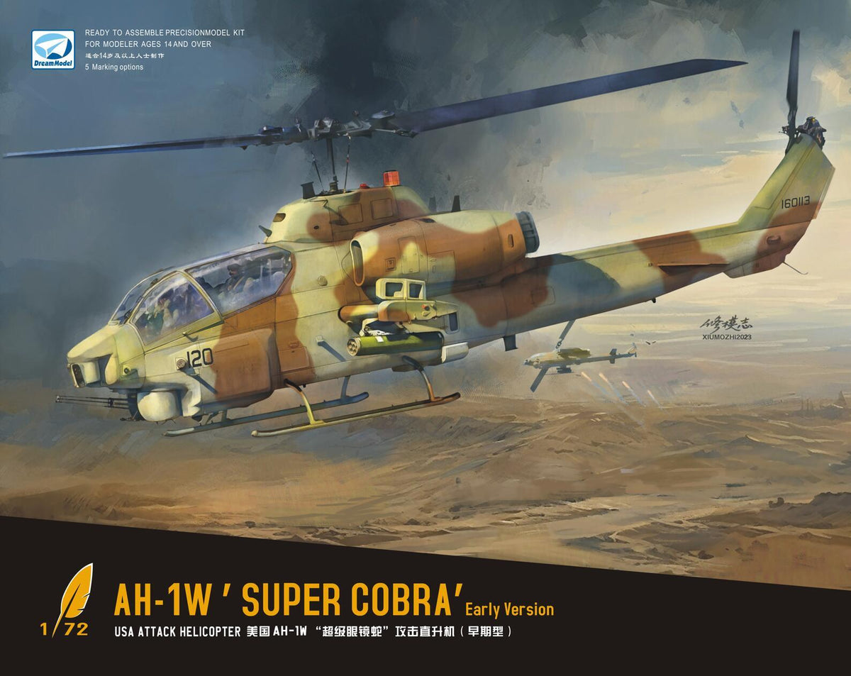 DREAM MODEL DM720020 1/72 USA ATTACK HELICOPTER AH-1W'SUPER COBRA Early Version Main image
