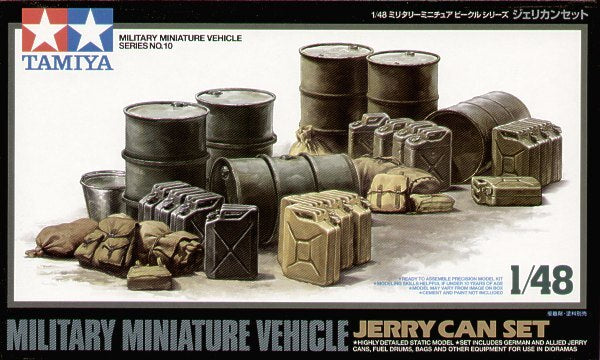 Tamiya 32510 1/48 Scale Military Miniatures Model Kit Jerry Can & Drum Set — scale model kit