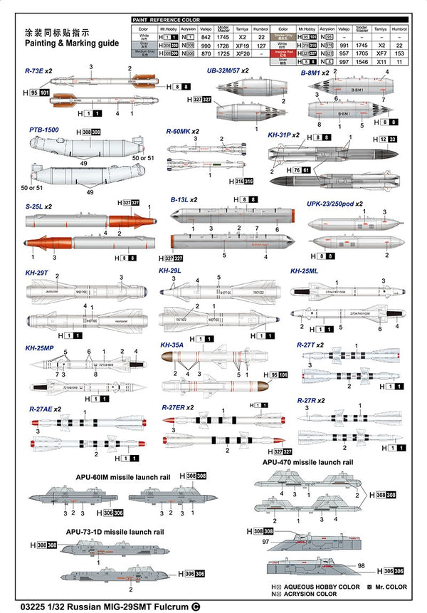 Trumpeter 1/32 RUSSIAN MIG-29 SMT FULCRUM Model Kit - 03225