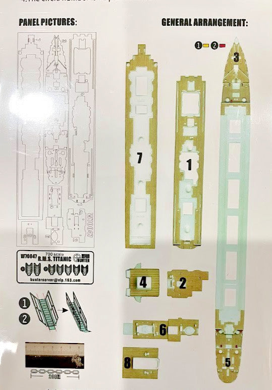 1/700 R.M.S. TITANIC wood deck REVELL 05210 Hunter W70047