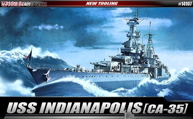 Academy AC14107 1/350 scale USS CA-35 INDIANAPOLIS model kit — scale model kit