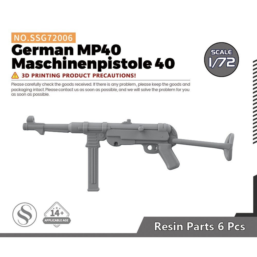 SSMODEL SSG72006 1/72 German MP40 Maschinenpistole 40 — scale model kit
