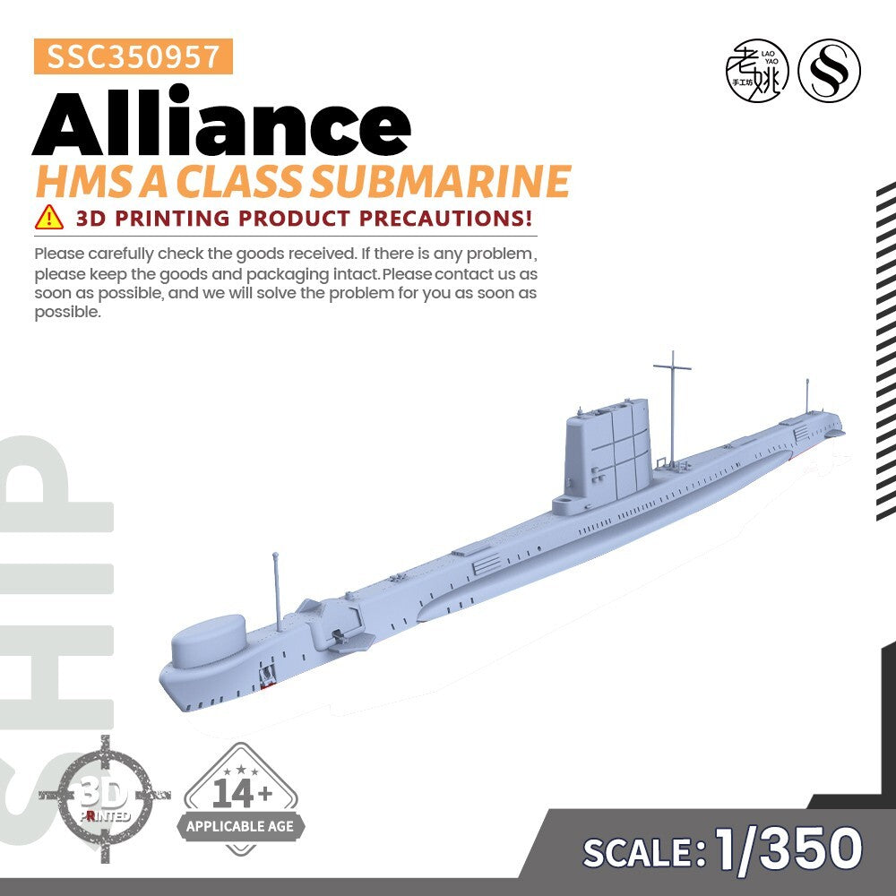 SSMODEL SSC350957 1/350 Military Model Kit HMS A class Submarine Alliance