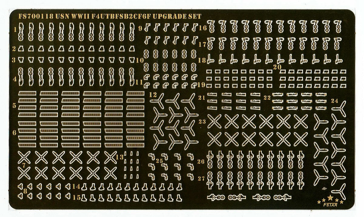Fivestar PE 1/700 WWII USN F4U TBF SB2C F6F Upgrade Set FS700118