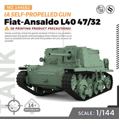 SSMODEL SS144682 1/144 Military Kit IA Fiat-Ansaldo L40 47/32 Self-Propelled Gun