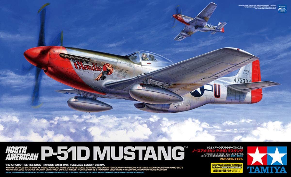 TAMIYA 60322 P-51D Mustang Hobby Model Kit 1/32 — scale model kit