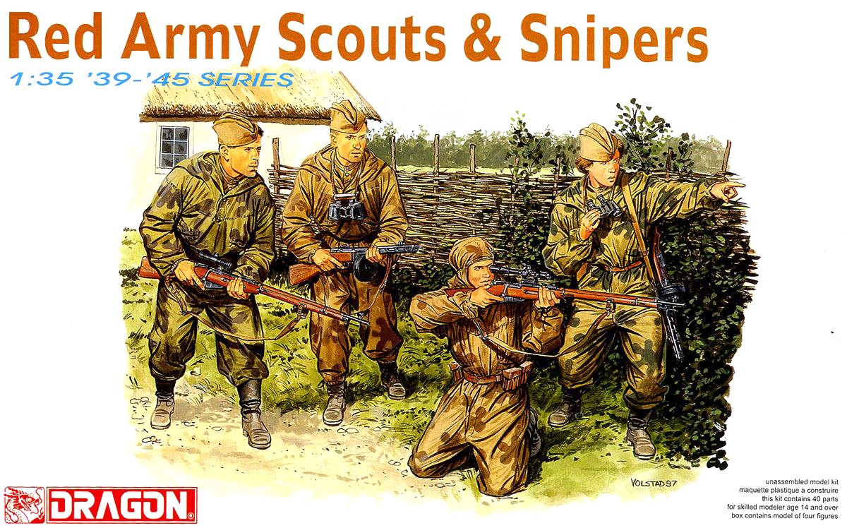 Dragon 6068 WW.II Soviet Army Scout & Sniper (Female Soldier 2 Figures, Male 2 )