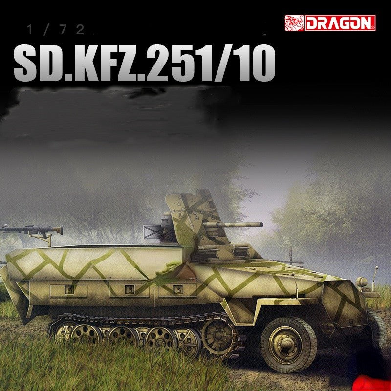 Dragon 7280 1/72 Sd.Kfz.251/10 Ausf.D w/3.7cm Pak Plastic model kit — scale model kit