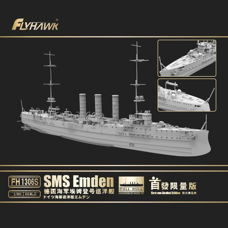 Flyhawk FH1306S 1/700 German Navy Cruiser SMS Emedn Model Kit Limited Edition