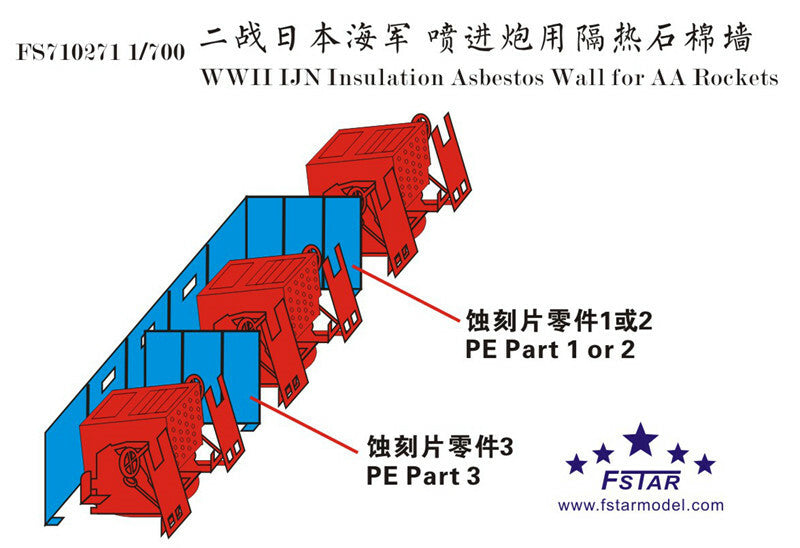 Fivestar PE 1/700 WWII IJN Insulation Asbestos Wall for AA Rockets FS710271 — detail view 2