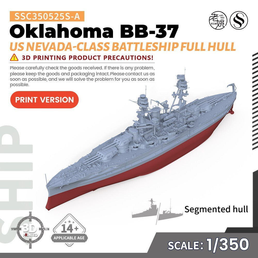 SSMODEL SSC350525S-A 1/350 US Oklahoma Nevada-class Battleship BB-37 Full Hull