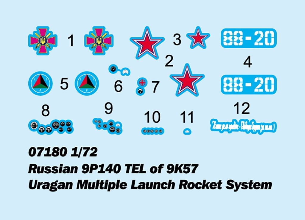 Trumpeter 07180 1/72 Russian 9P140 TEL of 9K57 Uragan Multiple Launch Rocket — detail view 3