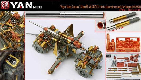 YAN MODEL PE35150 1/35 Super 88mm Cannon 88mm FLAK 36/37 Perfect Enhanced