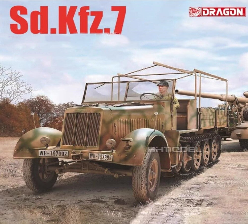 DRAGON 6971 1/35 German Sd.Kfz.7 8ton Late Production mit 88mm FlaK 36/37 Set — scale model kit