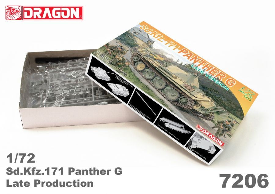 DRAGON 7206 1/72 Scale German Sd.Kfz.171 Panther G Late Version Model Kit