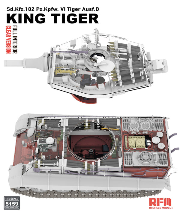RYE FIELD 5159 1/35 Sd.Kfz.182 Pz.Kpfw.VI Tiger Ausf. B King Tiger Full Interior