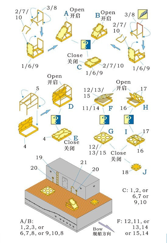 Rainbow RB7108 1/700 Detail Up IJN Deck Hatch — scale model kit