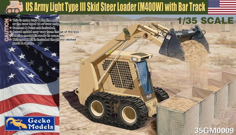 Gecko Models 35GM0009 1/35 US Light Type III Skid Steer Loader (M400W) — scale model kit