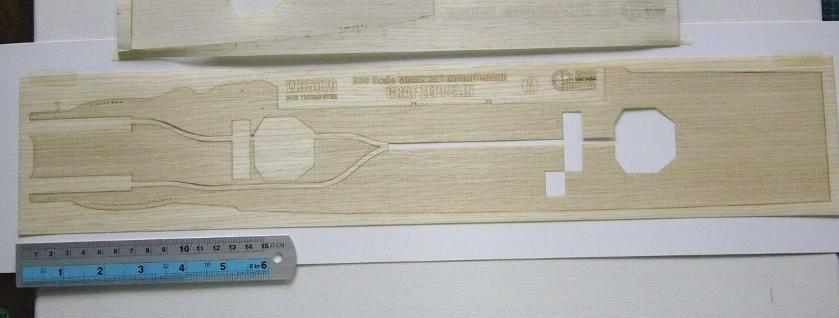 Hunter 1/350 German Graf Zeppelin wooden deck for Trumpeter 05627 W35070 — detail view 2