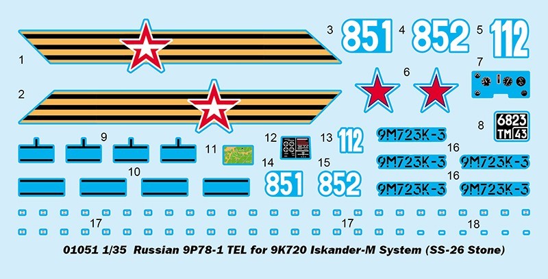 Trumpeter 1/35 01051 Russian 9P78-1 TEL for 9K720 Iskander-M System SS-26 Stone