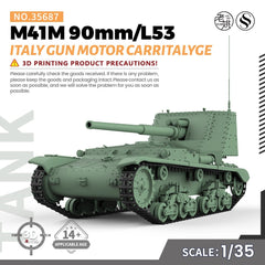 SSMODEL 35687 1/35 Military Model Kit Italy M41M 90mm/L53 Gun Motor CarrItalyge